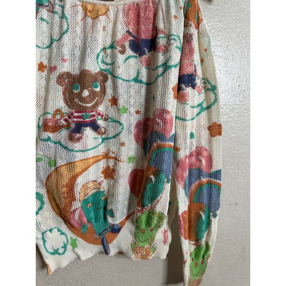 Vintage Hysteric Glamour 90s "Donut Bear" Mesh Knit Top by Yoko Doll size M - Picture 6 of 8